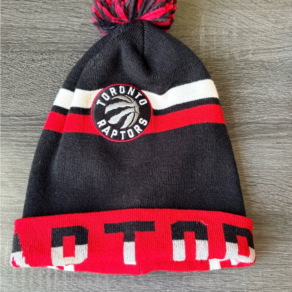Mitchell & Ness Black and Red Knit Cuffed Beanie